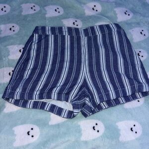 Hollister Navy and White Striped Women's Shorts